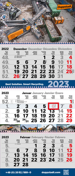 Doppstadt 3-Monats Wandkalender 2025